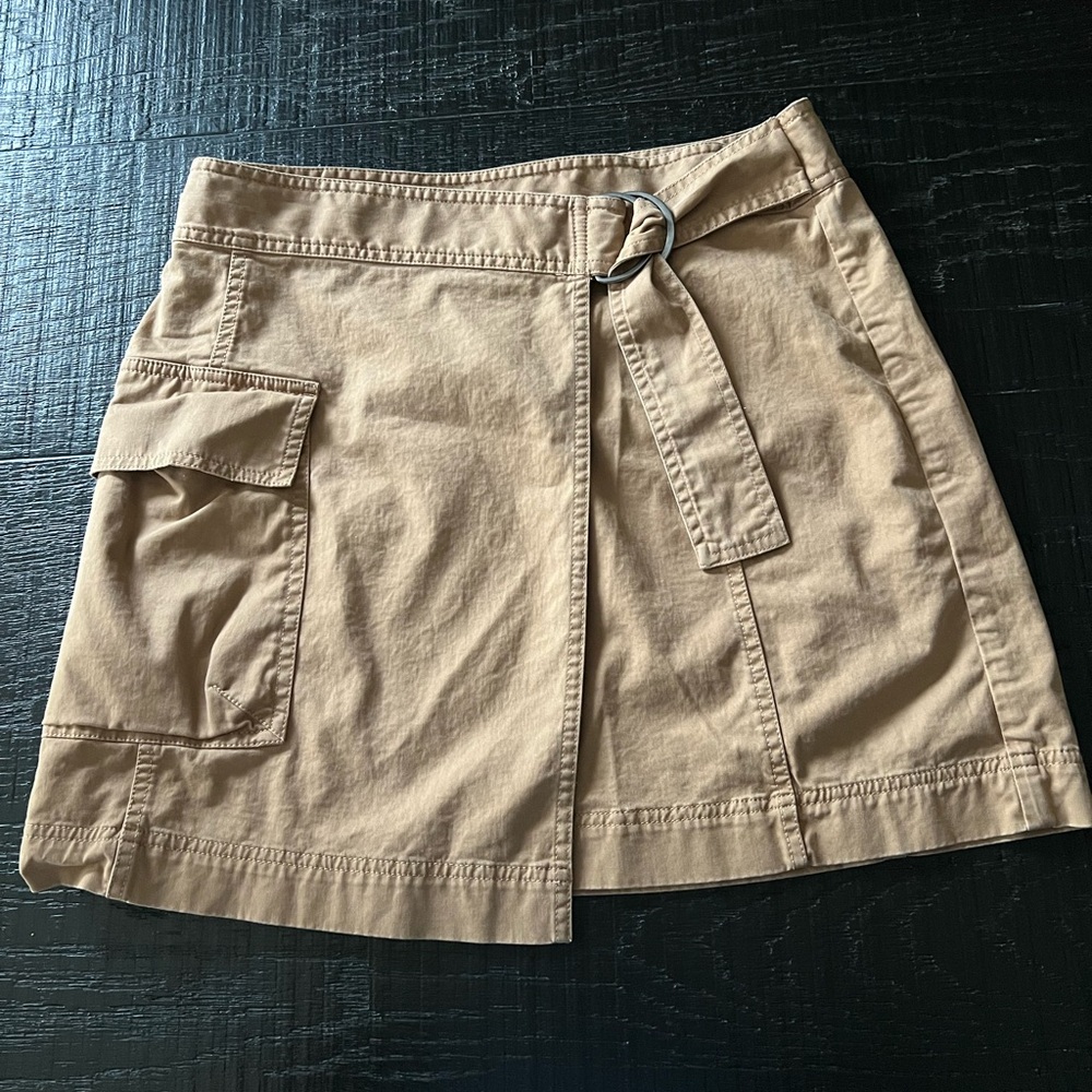 Banana Republic Tan Cargo Wrap Mini Skirt with D-Ring Belt